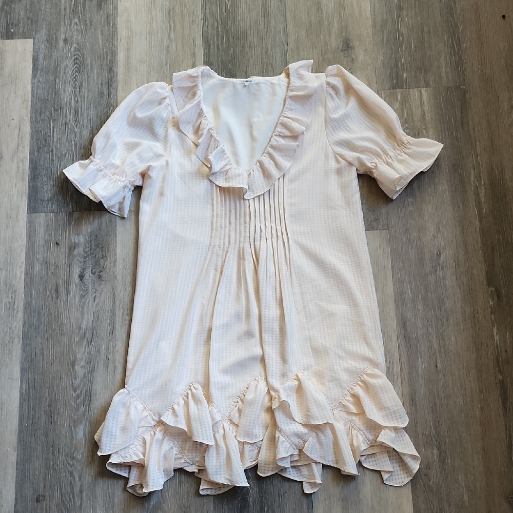 Tularosa Cream Ruffle Mini Dress